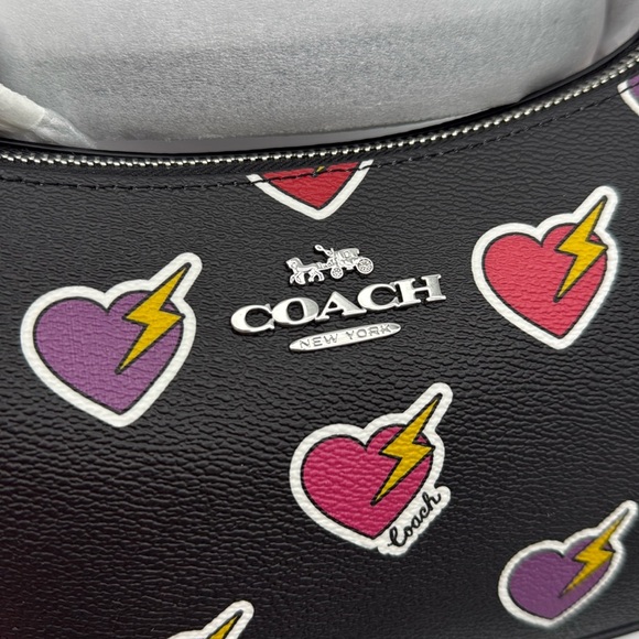 Coach Teri Shoulder Bag With Heart Bolt Print - Picture 3 of 14